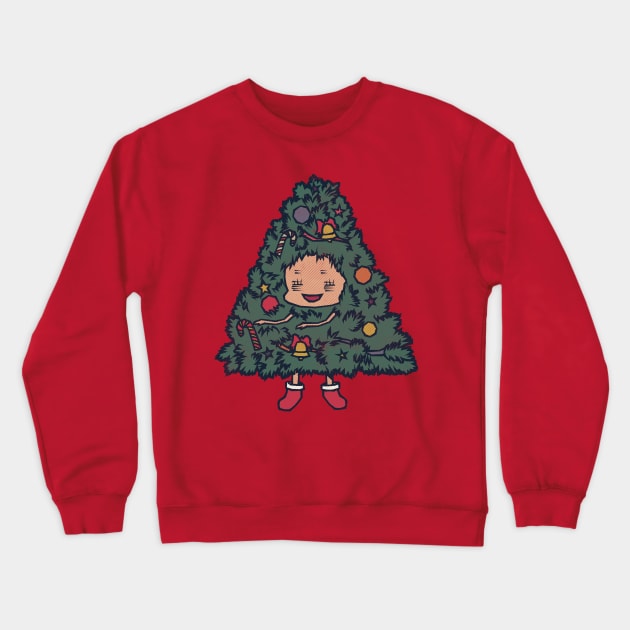 Cute Christmas Tree Charmy Crewneck Sweatshirt by Cartoonime Stoner